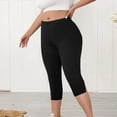 thumbnail image 6 of Plus Size Capris for Women Tights Casual Stretch Elastic Waist Split Hem Sweatpants Comfy Workout Lounge Pants, 2XL, 6 of 6