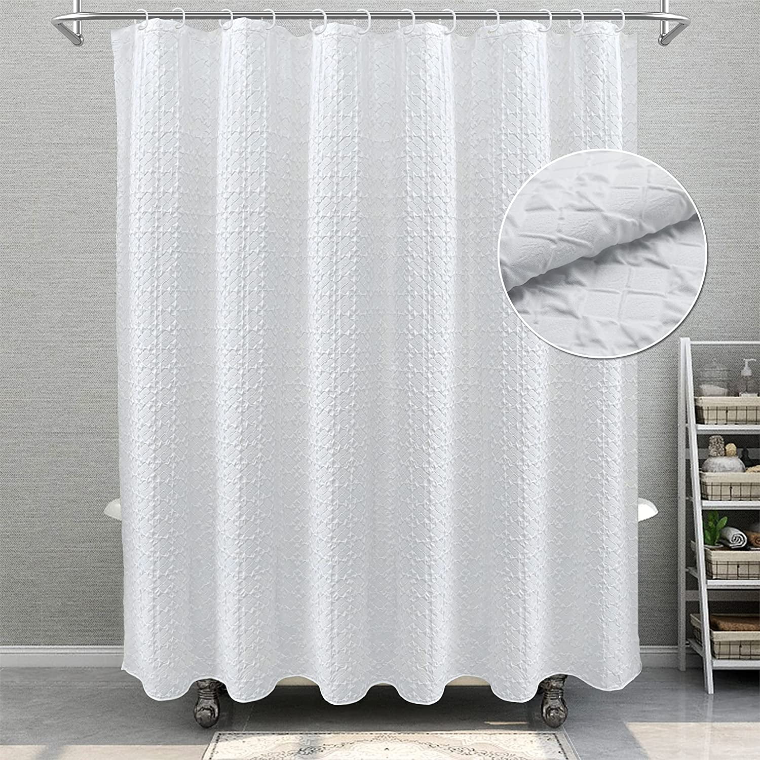Shower Curtain Fabric Paris French Classic Black White 180x200 cm 