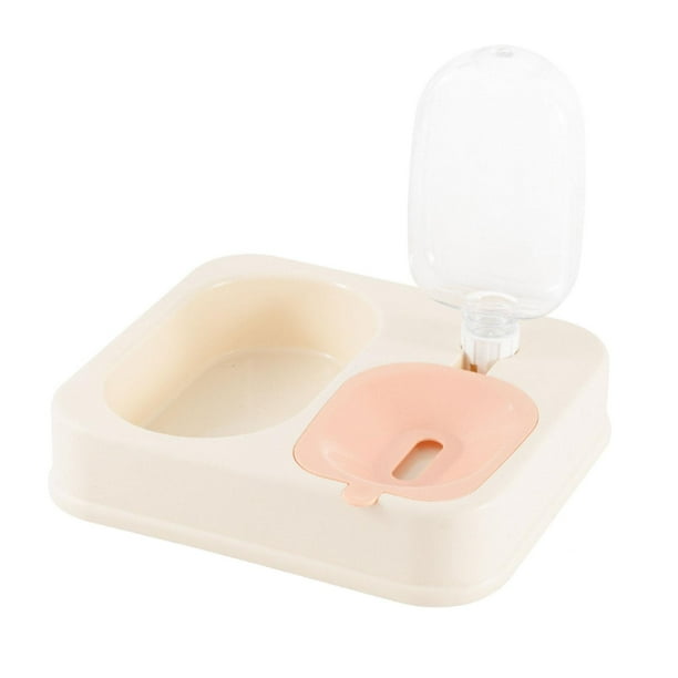 Juego de comederos y bebederos para gatos con dispensador de agua. Blanco