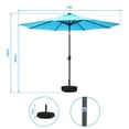 thumbnail image 2 of HARBOURSIDE 10ft Solar-Powered Outdoor Umbrella with LED Lights - 11 Solar LED Bulbs, Heavy Duty Base & Sand Bag for Patio/Garden/Poolside, Waterproof UV-Resistant Sun Shade Canopy,Blue, 2 of 7