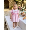 thumbnail image 3 of Loicainy Baby Toddler Girl Birthday Dress 6 12 18 24 Months 2T 3T 4T Plaid Cake Embroidered Puff Sleeve A-line Summer Dresses with Bows, 3 of 9