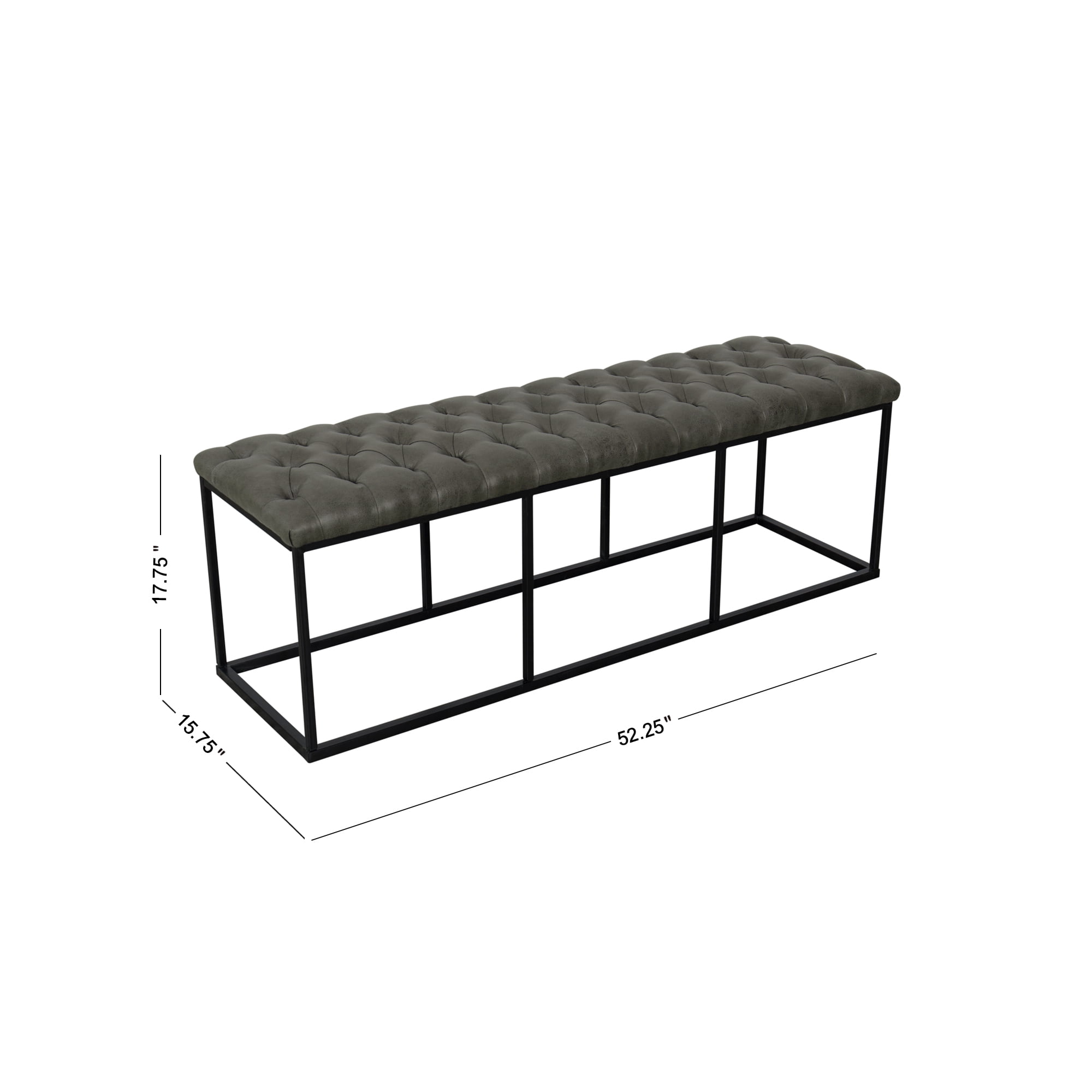 HomePop Draper Ottoman with Button Tufting