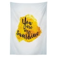 thumbnail image 3 of Ambesonne Love Tablecloth Rectangular Table Cover, Yellow Grey Romantic, 52"x70", Yellow Black, 3 of 4