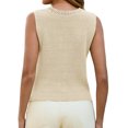 thumbnail image 4 of Sleeveless Women V Neck Casual Hollow Knit Sweater Vest Tops, 4 of 6