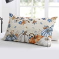 thumbnail image 5 of Orange Blue Pumpkin Fall Throw Pillow Cover 12 x 20 Inch Decorative Pillow Cover Thanksgiving Maple Leaves Branch Lumbar Pillowcase Seasonal Rectangle Cushion Case for Couch Sofa Bed Living Room, 5 of 7