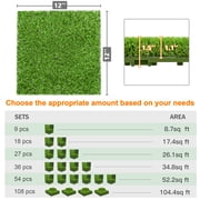 TrumanPick Artificial Grass Interlocking Flooring Decor Indoor Outdoor Fake Grass for Patio Backyard Balcony, 12 x 12