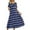 Navy, variant on yunLCZ Women Shirts Summer V Neck Sleeve Striped Printed Long Dress Plus Size Casual Dress Women's Cap Sleeve Tank Tops Black L