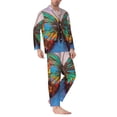 thumbnail image 2 of Naloa Oil Painting Beautiful Butterfly Men’s Pajamas Set - Long Sleeve Button Down Sleep Shirt and Pajama Bottoms Sleepwear Set-Medium, 2 of 7