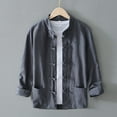 thumbnail image 1 of Lefu Mens Chinese Style Long Sleeves Blouse Button Down Tang Suit Uniform Shirts Tops, 1 of 9