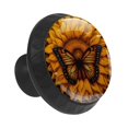 thumbnail image 2 of HemaKayy 12 Pack 1.37" Decorative Cabinet Knobs - Elegant ABS Glass Handles for Home Furniture Decor - Dresser Drawer Door Pulls - Perfect for Kitchen Bedroom - Sunflower and Orange Butterfly, 2 of 6