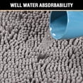 thumbnail image 4 of Grey Rugs for Bathroom Slip-Resistant Shag Chenille Bath Rugs Mat Extra Soft and Absorbent Bath Rug for Shower Room Machine-Washable Fast Dry (Grey, 17" x 24"), 4 of 7