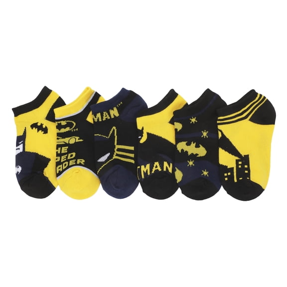 Batman Character Icons Youth 6-Pack Ankle Socks