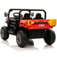 thumbnail image 4 of Joyracer 24V Ride on Toys with Remote Control, 4WD 2 Seater Powered Ride on Tractor w/ Trailer, Power Car Wheels Outdoor 4-Wheeler UTV Toys for Kids -Red, 4 of 12