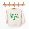 thumbnail image 3 of Bump and Beyond Designs Kiss Me I'm Cute, Toddler St. Patrick's Day Sweatshirt (Heather Grey 2T), 3 of 5