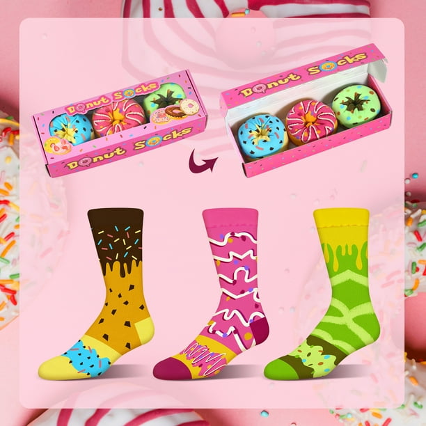 Funny Socks for Women Donut Socks Box for Women Teen Girls Ladies Funny