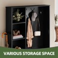 thumbnail image 5 of Uforic 39" Hall Tree with Shoe Storage, Coat Rack with Bench for Entryway Corner Narrow Adjustable Shelf, Black, 5 of 9