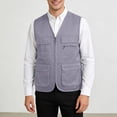 thumbnail image 1 of Solid Color Pocket Vest Jacket for Daily Casual Outdoor Wear Lightweight Warm Layering Piece Men, 1 of 5