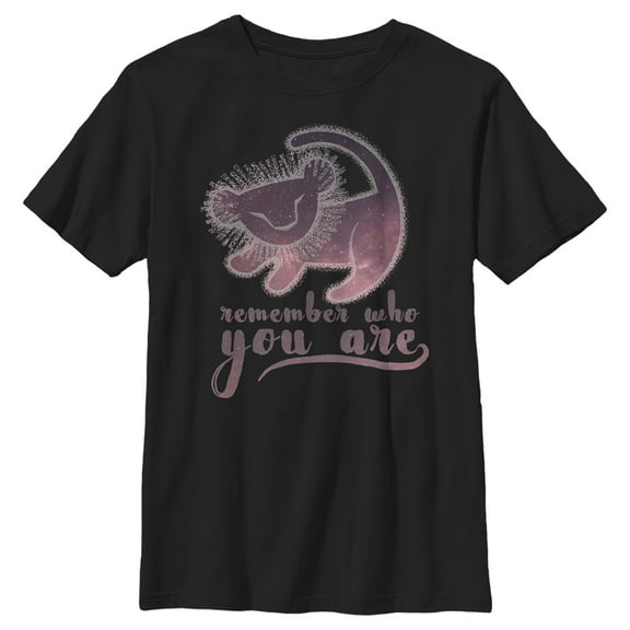 Boy's Lion King Simba Remember Who You Are Graphic Tee Black Medium