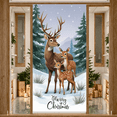 thumbnail image 5 of Decorative Design Christmas Banner Snowy Theme Deer Family Polyester Material Lightweight for Holiday Party Indoor Decoration Event, 5 of 9
