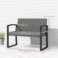 thumbnail image 3 of Outsunny Banc d'Extérieur en Osier 2 Places pour Patio, Causeuse avec Coussin, Gris, 3 of 10