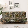 thumbnail image 3 of Jiueut Hunting Camo Print Armless Futon Cover, Washable Sofa Couch Covers Stretchable Sofa Slipcover without Armrests for Pet, Kid-Friendly Spaces, 3 of 7
