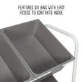 thumbnail image 5 of Honey Can Do 6-Bin Rolling Storage or Craft Cart, Grey/White, 5 of 10