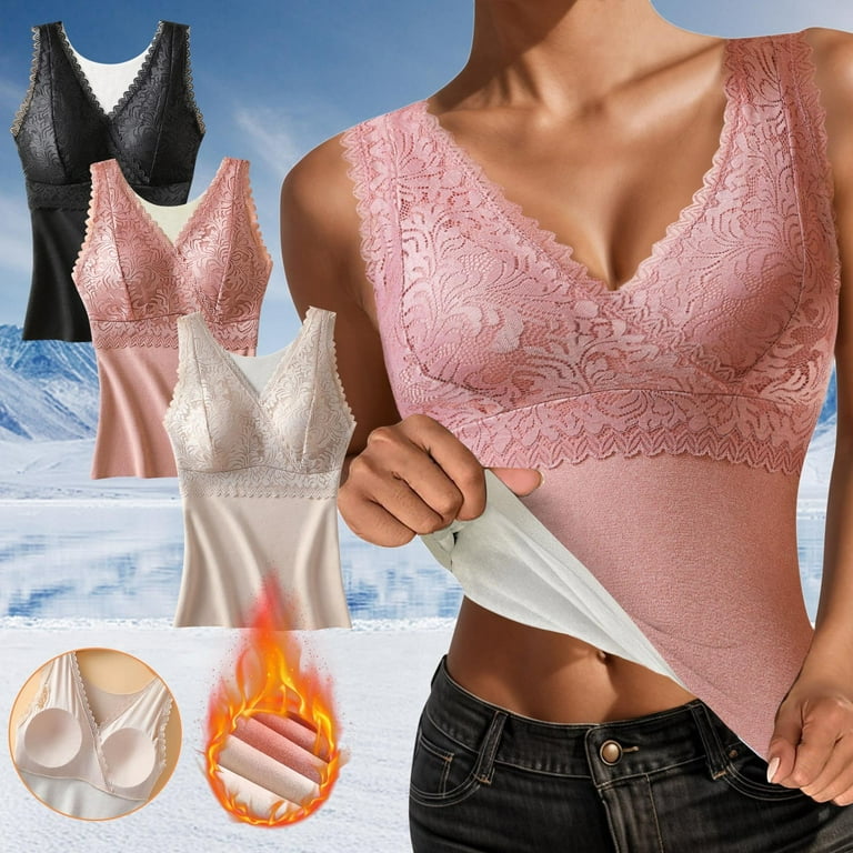Ociviesr Thermal Underwear Tank Tops Lined Base Layer Cold Weather Winter Thermal Shirts Long Thermal Undershirts Thermal Wear Silk Thermal Underwear Women Top Walmart