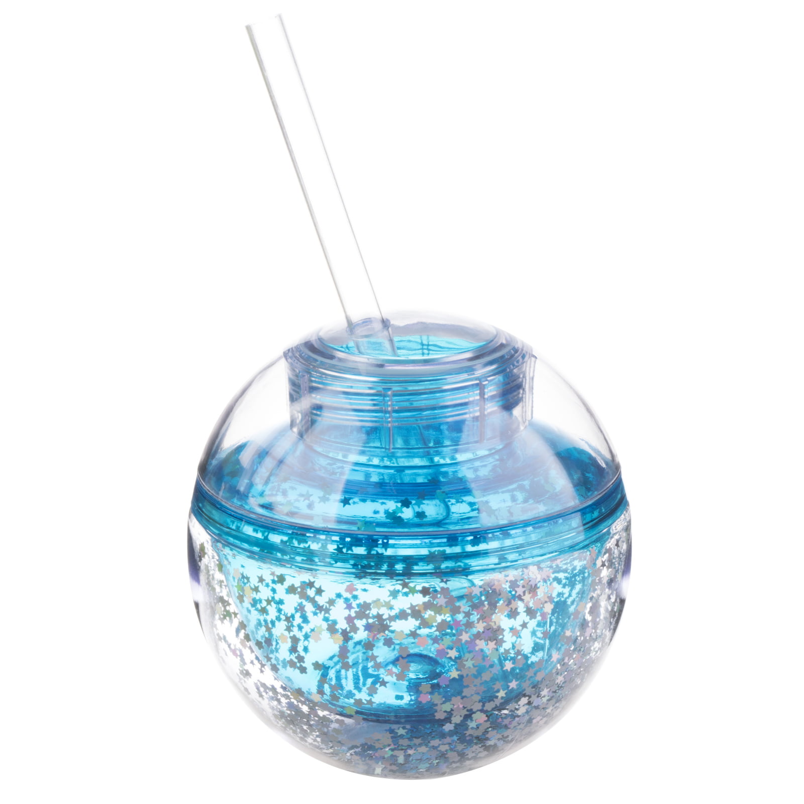 Mainstays Party Ball Water Bottle, Pack of 4, Teal Glitter