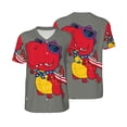 thumbnail image 3 of Daiia Dinosaur Super Hero Cartoon Mens Baseball Jersey Button Down Shirts Short Sleeve Sports Uniforms-Small, 3 of 9