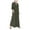 Green, variant on Women's Cotton Linen Lapel Maxi Dress - Long Sleeve Button-Up Shirt Dress with Pockets