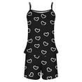 thumbnail image 4 of Agkizg Womens Silk Satin Pajama Set Two-piece Pjs Sets Plus Size Love Print Cami and Shorts Pajama Set Soft Sleepwear Loungewear Nightwear Sets Black L, 4 of 4