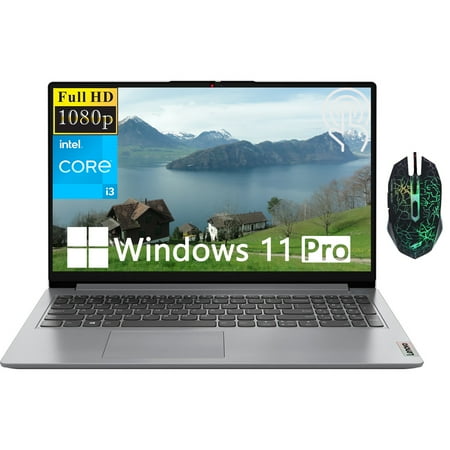 Lenovo Ideapad 1i Touchscreen Business Laptop,15.6" FHD,Intel Core i3-1215U,8GB RAM,256GB SSD,Intel UHD Graphics,Mouse, Windows 11 Pro,Cloud Gray