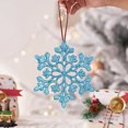 thumbnail image 5 of 12-Pack Blue Hollow-Out Snowflake Christmas Ornaments, 3 Inch Mirror Finish Plastic Decor with Hanging Loop for Tree Window Shopping Center Home Decor Blue, 5 of 6