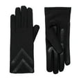 thumbnail image 1 of Isotoner Women' SmartDri Smartouch 3 Button Length Spandex Chevron Gloves - A30660 (Black, S/M), 1 of 4