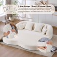 thumbnail image 5 of Timbernest 70" Boneless Couch, Convertible Sofa Bed, Fold Out Sleeper Loveseat, Milk White, 5 of 11
