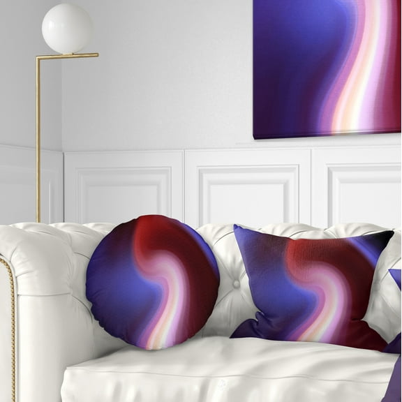 Designart Red Blue Mix Texture - Abstract Throw Pillow - 12x20
