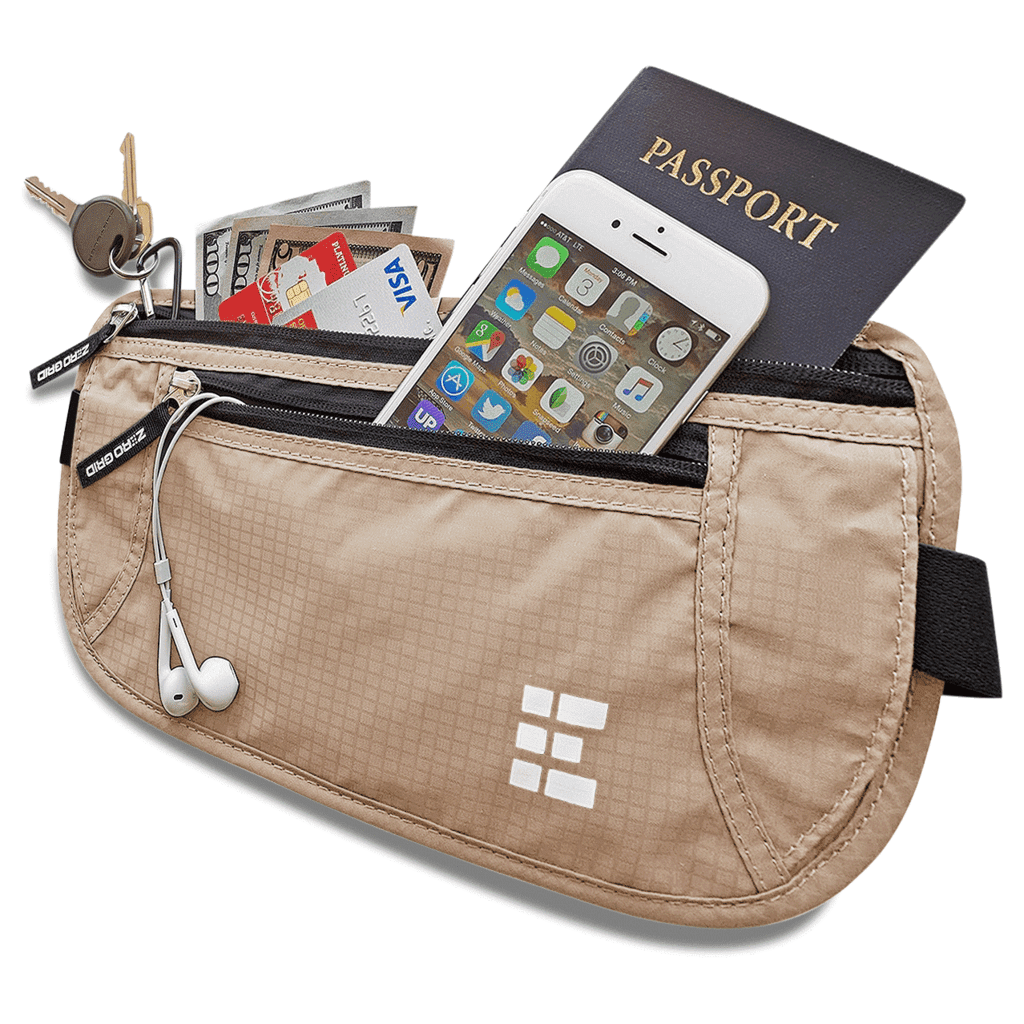 New Travel Pouch Hidden Passport ID Holder Compact Security Money Waist Belt Bag