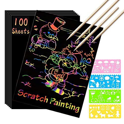 10 Sheets Funny Magic Scratch Art Painting Paper With Drawing Stick Kids Toy 16K 
