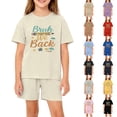 thumbnail image 4 of Grblisyd First Day of School Boys Girls 2 Piece Set Kids Letter Print Short Sleeve T-Shirts Elastic Waist Shorts Casual Summer Clothing Outfits, 4 of 4