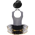 thumbnail image 3 of TiaoBug Sequins Jumpsuit for Girls Jazz Dance Performance Outfit Sleeveless Striped Tutu Dress with Sequin Hat Black 14, 3 of 6