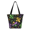 thumbnail image 3 of Gaeub Mardi Gras Carnival4 Printed Tote Bag Grocery Bag Reusable Shoulder Bag with Zip for School Kitchen Park DIY, 3 of 9