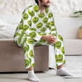 thumbnail image 5 of Wukai Happy Fruit Men's Long-Sleeve Pajama Set - Comfortable Sleepwear with Button-Down Shirt and Pants-Large, 5 of 6