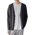 thumbnail image 2 of RUTAYY Men's Knitted Sweater V-Neck Long Sleeve Solid Color Button Closed Casual Cardigan Coat Holiday Trendy Tops, 2 of 3