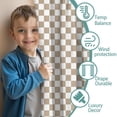 thumbnail image 3 of Blackout Kids Curtains,Beige and White Checkerboard Pattern Childrens Insulated Curtains Set Of 2,Bedroom Essentials,Toddler Room Decor 42"x84", 3 of 5