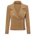 thumbnail image 2 of Chaqueta punk ajustada retro sólida para mujer, 2 of 4