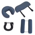 thumbnail image 3 of Mesa de con cuna facial y reposacabezas, juego completo, portátil, con reposabrazos, almohada, cojín estable y cómodo para cuello cabeza. Azul marino, 3 of 9