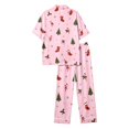 thumbnail image 7 of HAYIMI Women Christmas 2 Piece Pajama Set, Short Sleeve Lapel Button-Down Tops And Pants Set, Xmas Print Loungewear Sleepwear For Relaxed Evenings, 7 of 7