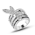 thumbnail image 2 of Womens Dragonfly Ring Diamond Inlaid Gold Plated Fashion Jewelry Elegant Unique Statement Gift For Her Durable, 2 of 6