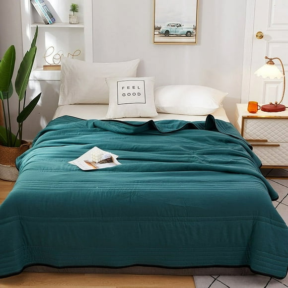 DBSFVPUS Blanket Basketsummer Blanket Bed Blanket Skin Friendly Plain Print Washed Cotton Bed Blanket Cool Comforter Hot Sleeping Summer Comforter Ventilated Comforter
