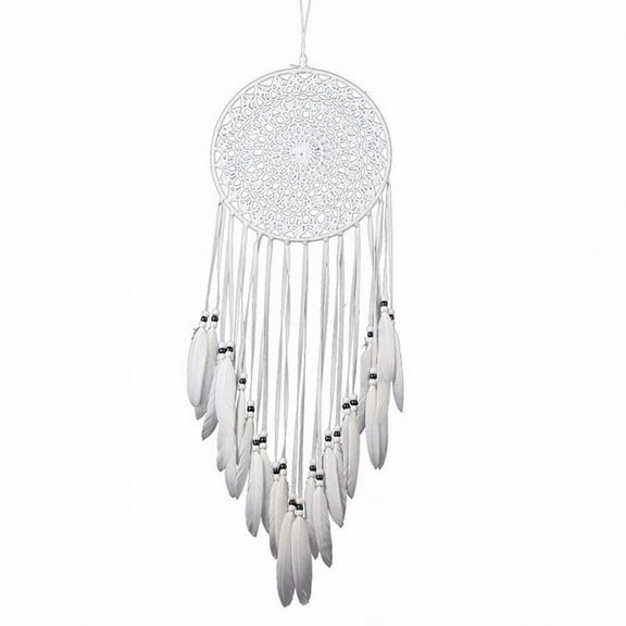 Luolandi Dream Large Handmade Knitted Indian Dreamcatcher Home Bedroom Hanging Catcher white